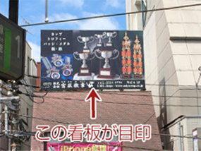 この看板が目印