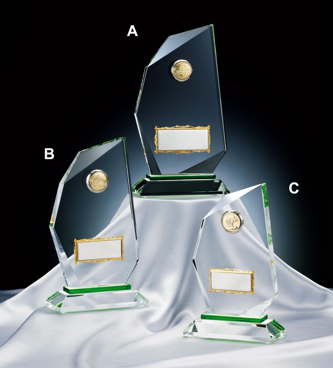 メダル選択 クリスタルトロフィー 台座彫刻(393)